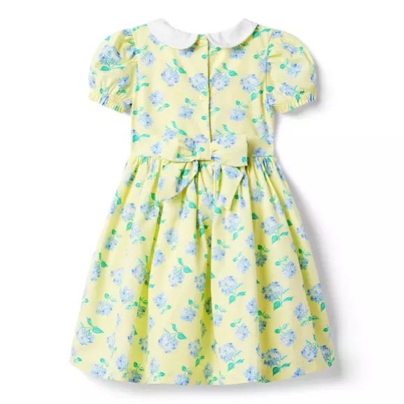 JANIE & JACK VGUC Smocked Floral Pastel Peter Pan Collar Dress - Picture 4 of 5